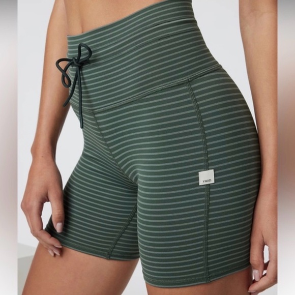 Vuori Pants - Vuori Stripe Daily Short Green womens Size Medium